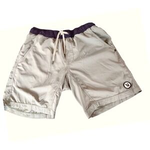 Vuori Mens Kore Shorts Light Green Navy Polka Dot Waistband Lined Sizesmall